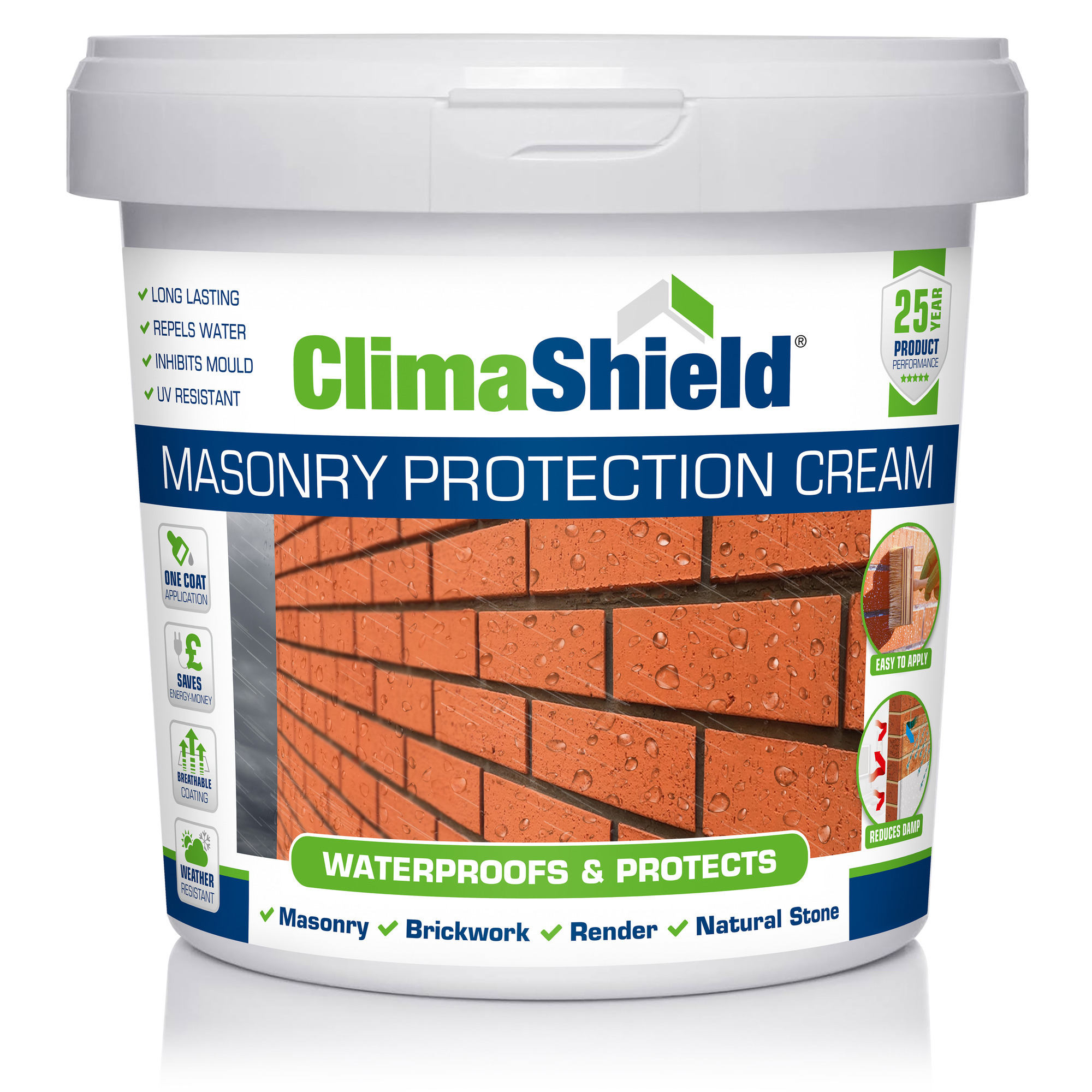 Masonry Protection Cream - Brick Waterproofer & Sealer. Dry