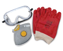 Safety Wear Pack - Vapour Resistant Mask (with filter), Chemical Resistant Gloves & Protective Goggles