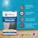 BLACK LIMESTONE SEALER - Transforms, Re-Colours, Seals Tired SLATE & LIMESTONE Highly Effective & Durable